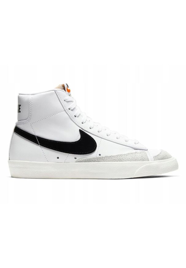 Nike - Buty na co dzień unisex NIKE BLAZER MID '77 skóra. Okazja: na co dzień. Kolor: biały. Materiał: skóra