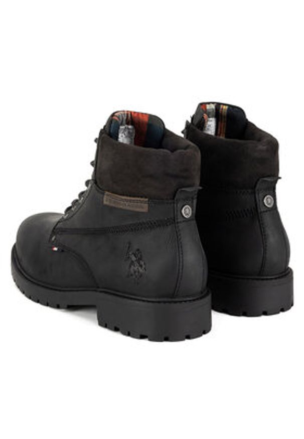 U.S. Polo Assn. Trapery YUMI002M/DL1 Czarny. Kolor: czarny. Materiał: nubuk, skóra