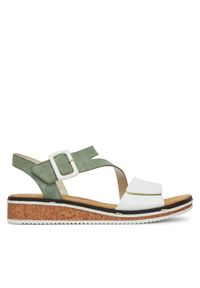 Rieker Sandały V3660-52 Zielony. Kolor: zielony. Materiał: syntetyk, materiał #1