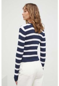 Hollister Co. kardigan damski kolor granatowy lekki. Kolor: niebieski. Materiał: dzianina. Długość rękawa: długi rękaw. Długość: długie #3