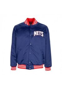 Mitchell & Ness Nba Heavyweight Satin Jacket New Jersey Nets. Kolor: niebieski. Materiał: jersey. Sport: koszykówka #1