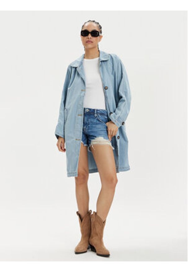 Vans Kurtka jeansowa Skate Mac Denim Coat VN000G90 Szary Regular Fit. Kolor: szary. Materiał: bawełna