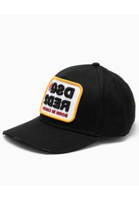 DSQUARED2 - Czarna czapka z haftowanym logo. Kolor: czarny. Materiał: bawełna. Wzór: haft #1