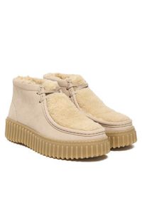 Clarks Trzewiki Torhill Moss 26182914 Beżowy. Kolor: beżowy. Materiał: zamsz, skóra