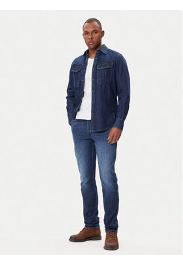 Wrangler Jeansy River 112370922 Granatowy Slim Fit. Kolor: niebieski
