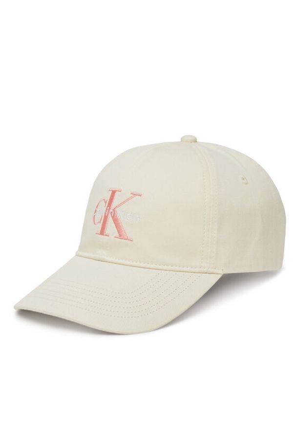 Calvin Klein Jeans Czapka z daszkiem Monologo LV04K5026G Żółty. Kolor: żółty. Materiał: bawełna, materiał