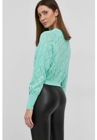 TwinSet - Twinset Sweter z domieszką kaszmiru damski kolor turkusowy lekki. Okazja: na co dzień. Kolor: turkusowy. Materiał: kaszmir. Długość rękawa: długi rękaw. Długość: długie. Styl: casual #4