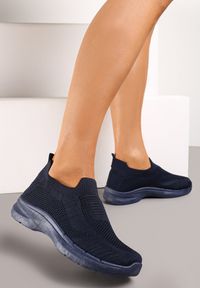 Renee - Granatowe Buty Sportowe z Elastyczną Cholewką Ortmane. Kolor: niebieski. Szerokość cholewki: normalna #1