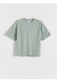 Reserved - T-shirt z naszywką - jasnozielony. Kolor: zielony. Materiał: dzianina, bawełna. Wzór: aplikacja