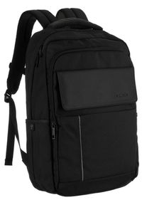 DAVID JONES - Plecak czarny z kieszenią na laptop i portem USB David Jones PC-035 BLACK. Kolor: czarny. Materiał: materiał. Styl: sportowy