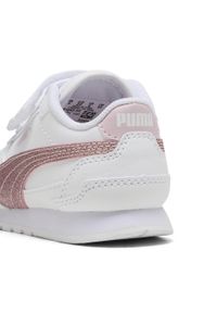 Puma - Dziecięce sneakersy ST Runner v4 Glitter PUMA. Zapięcie: pasek. Kolor: szary, biały, wielokolorowy, różowy. Sport: turystyka piesza