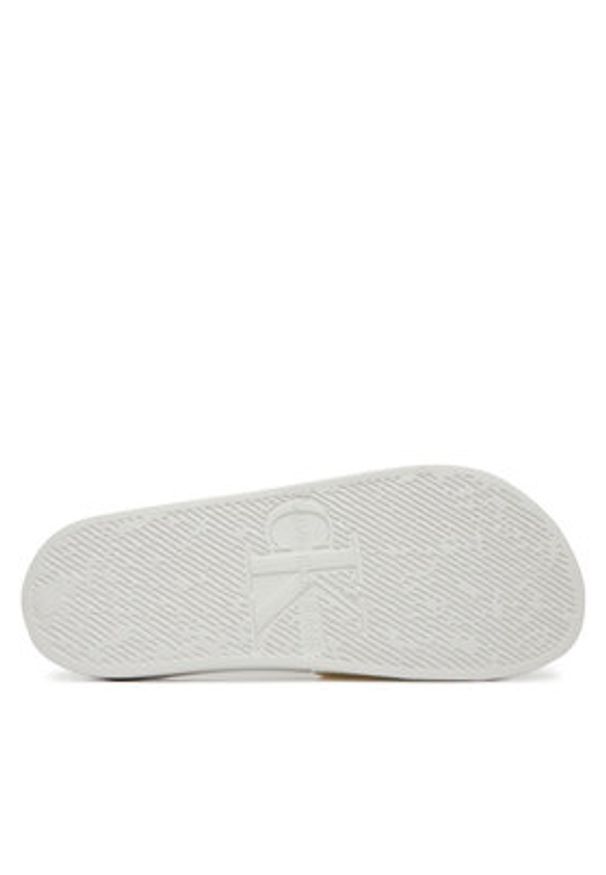 Calvin Klein Jeans Klapki Slide Monogram Tpu YW0YW01715 Biały. Kolor: biały