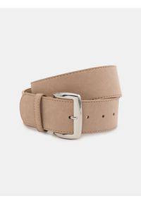 Sinsay - Pasek z imitacji zamszu ze srebrną klamrą - beżowy. Kolor: beżowy. Materiał: zamsz #1