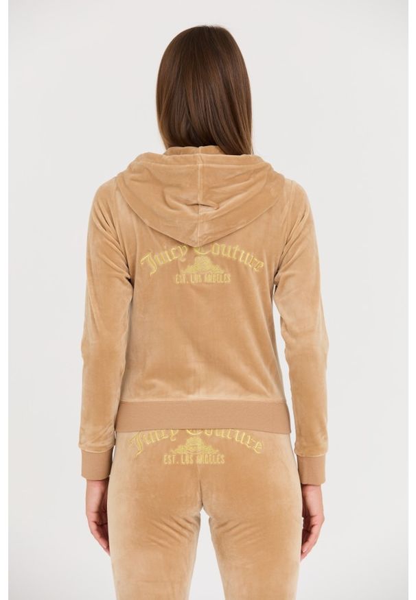 Juicy Couture - JUICY COUTURE Beżowa damska bluza Arched Metallic, Rozmiar L. Kolor: beżowy