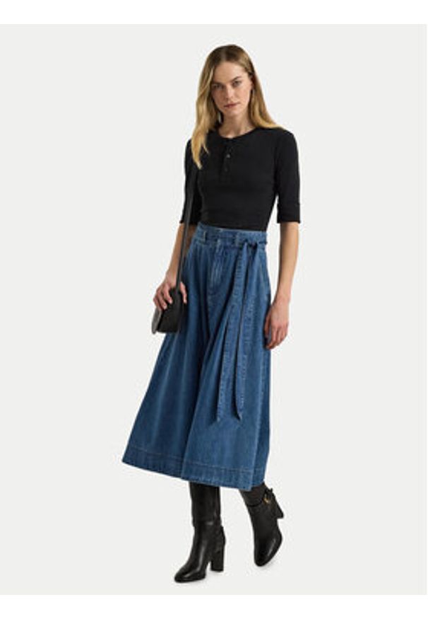 Lauren Ralph Lauren Bluzka 200940439001 Czarny Slim Fit. Kolor: czarny. Materiał: bawełna