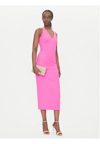 ACCESS FASHION Sukienka elegancka 53-3403 Różowy Regular Fit. Kolor: różowy. Materiał: syntetyk. Styl: elegancki #3