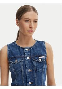 Calvin Klein Jeans Sukienka jeansowa LV047F761G Granatowy Slim Fit. Kolor: niebieski. Materiał: bawełna #4