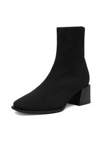 DeeZee Botki 9503A Czarny. Kolor: czarny. Materiał: materiał #7