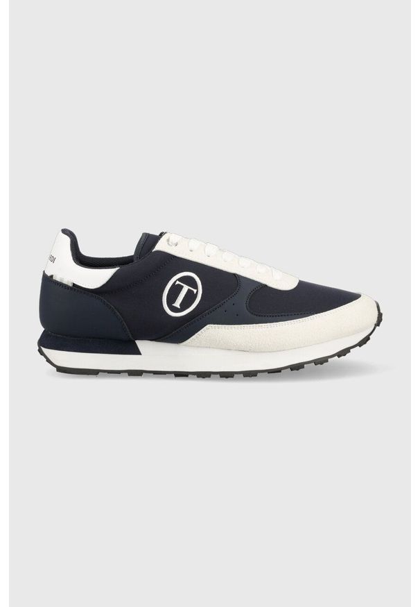 Trussardi Jeans - Trussardi sneakersy Palace kolor granatowy 77A00512 9Y099998. Nosek buta: okrągły. Kolor: niebieski