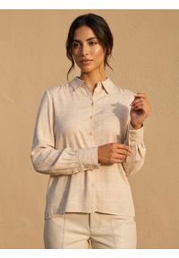 Sinsay - Koszula ze wzorem - kremowy. Kolor: kremowy #1