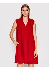 Victoria Victoria Beckham Sukienka codzienna 1122WDR003477A Czerwony Relaxed Fit. Okazja: na co dzień. Kolor: czerwony. Materiał: wiskoza. Typ sukienki: proste. Styl: casual #1