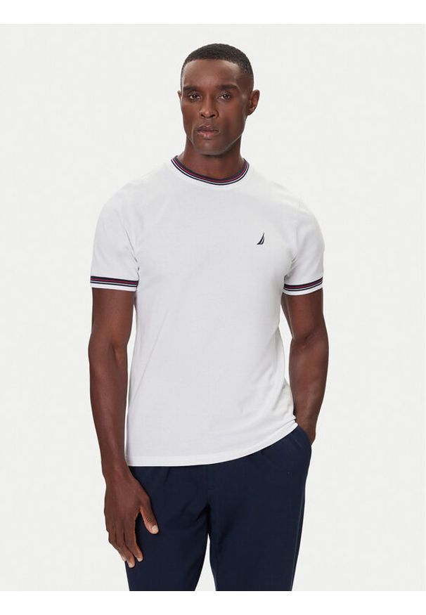 Nautica T-Shirt N1S03440 Biały Regular Fit. Kolor: biały. Materiał: bawełna