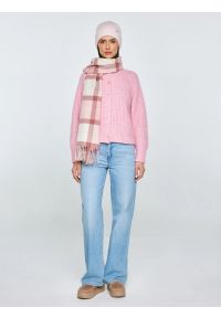 Big-Star - Kardigan damski różowy Rosina 600. Kolor: różowy. Materiał: skóra, materiał. Długość: krótkie #6