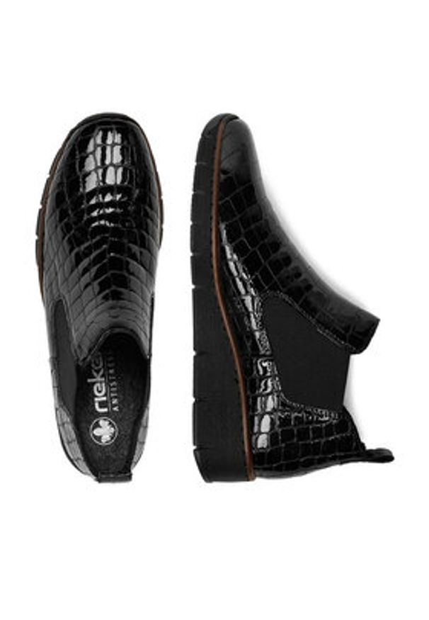 Rieker Sztyblety 53794-01 Czarny. Kolor: czarny. Materiał: skóra, lakier