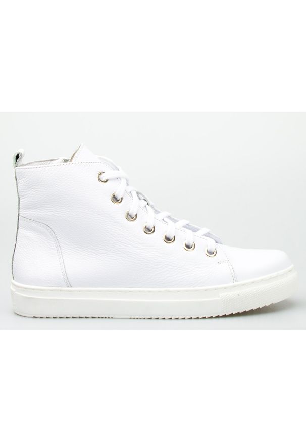 Inna - Sneakersy skórzane białe Clasicco. Kolor: biały. Materiał: skóra. Obcas: na płaskiej podeszwie