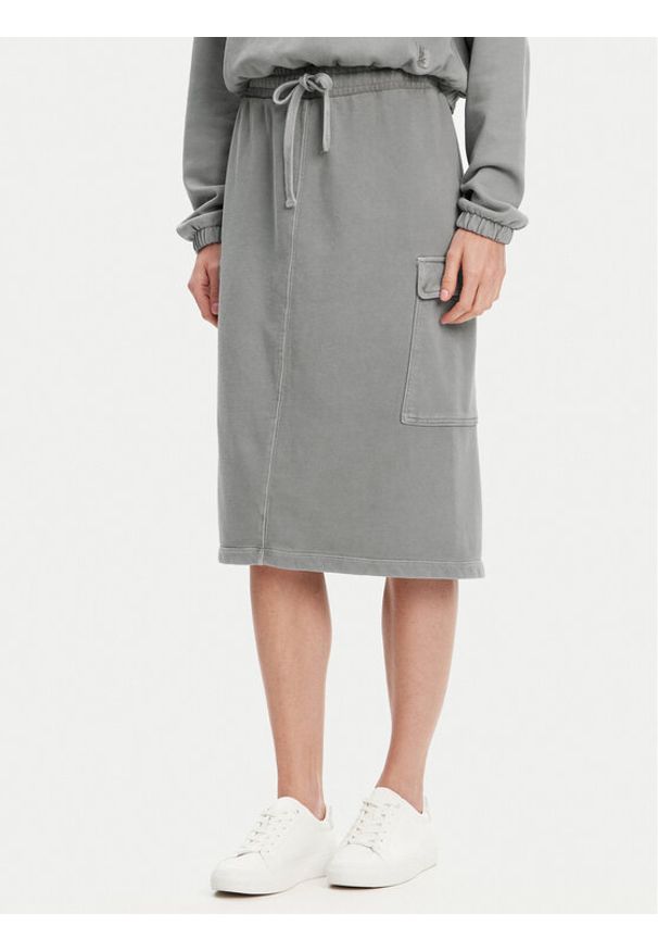 United Colors of Benetton - United Colors Of Benetton Spódnica midi 39BLD000E Szary Regular Fit. Kolor: szary. Materiał: bawełna