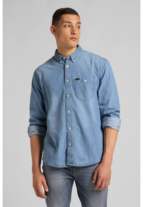 Lee - MĘSKA KOSZULA JEANSOWA LEE RIVETED SHIRT FROST BLUE L66IPLMJ. Materiał: jeans