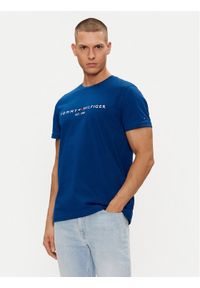 TOMMY HILFIGER - Tommy Hilfiger T-Shirt Logo MW0MW11797 Niebieski Regular Fit. Kolor: niebieski. Materiał: bawełna #1