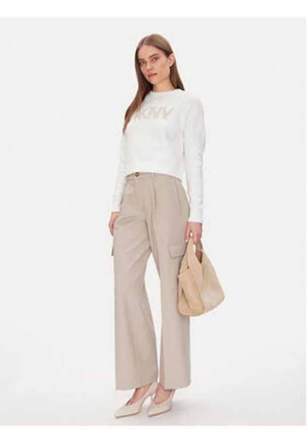 DKNY Sweter DJ4R0424 Écru Regular Fit. Materiał: bawełna
