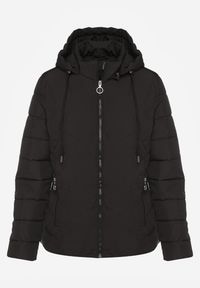 Renee - Czarna Pikowana Kurtka Przejściowa z Kapturem z Możliwością Odpięcia Olantta. Okazja: na co dzień. Typ kołnierza: kaptur. Kolor: czarny. Materiał: poliester, jeans. Długość: krótkie. Styl: casual, elegancki #4