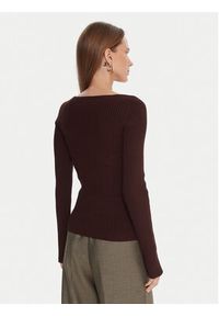 Kontatto Sweter 3M0830C Brązowy Slim Fit. Kolor: brązowy. Materiał: syntetyk