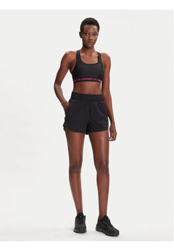 Under Armour Biustonosz sportowy Crossback Mid Bra 1361034-004 Czarny Compression Fit. Kolor: czarny. Materiał: syntetyk