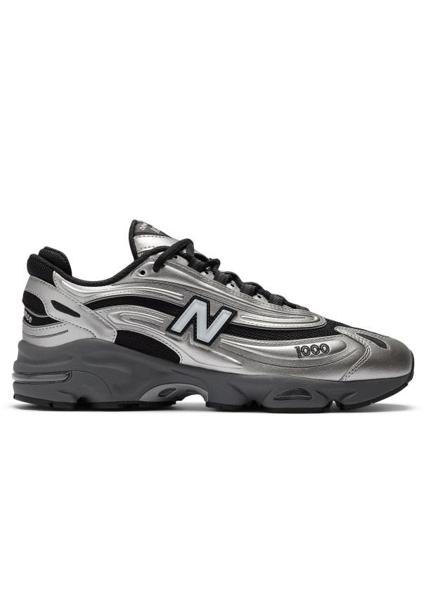 Buty unisex New Balance M1000EGR – srebrne. Kolor: srebrny. Materiał: syntetyk, materiał. Szerokość cholewki: normalna