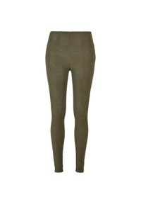 Damskie spodnie ze spranej skóry Urban Classics. Kolor: zielony. Materiał: skóra. Długość: długie #1