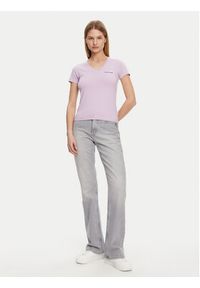 Guess Jeans T-Shirt W4YI23 J1314 Fioletowy Slim Fit. Kolor: fioletowy. Materiał: bawełna #5