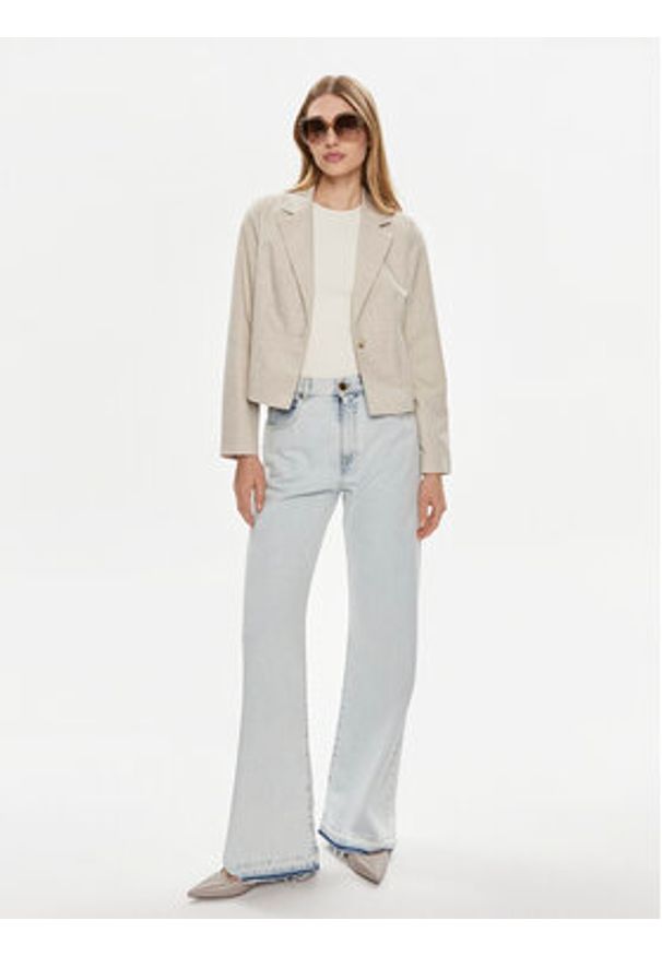 Vero Moda Marynarka Nancy 10304631 Beżowy Slim Fit. Kolor: beżowy. Materiał: syntetyk