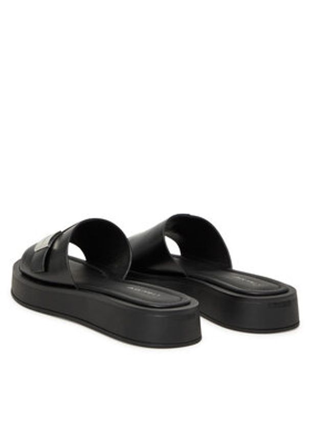Calvin Klein Klapki Flatform Slide W/Ck Hw - Lth HW0HW02368 Czarny. Kolor: czarny. Materiał: skóra