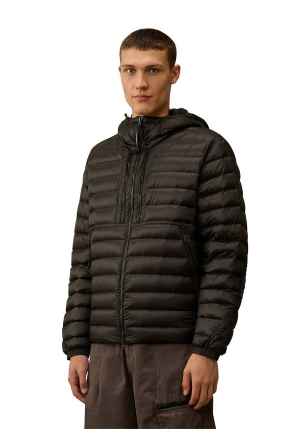 C.P. Company - C.P. COMPANY Czarna męska kurtka Medium Jacket, Rozmiar XXL. Kolor: czarny. Materiał: poliamid, puch. Długość rękawa: długi rękaw. Długość: długie
