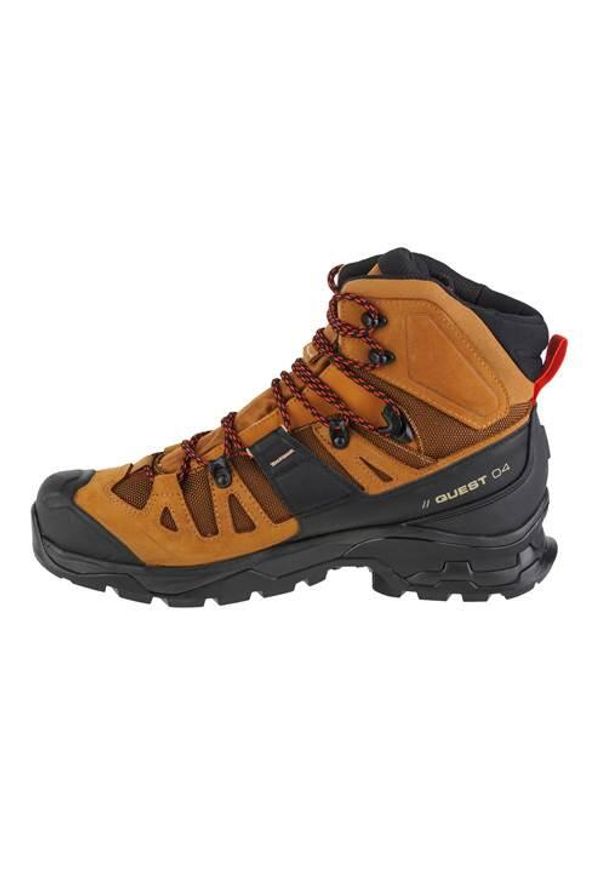 salomon - Buty trekkingowe męskie Salomon Quest 4 Gtx. Wysokość cholewki: za kostkę. Kolor: wielokolorowy, czarny. Materiał: skóra. Szerokość cholewki: normalna