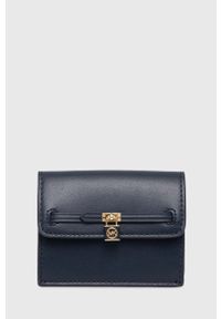 MICHAEL Michael Kors portfel skórzany damski kolor granatowy. Kolor: niebieski. Materiał: skóra