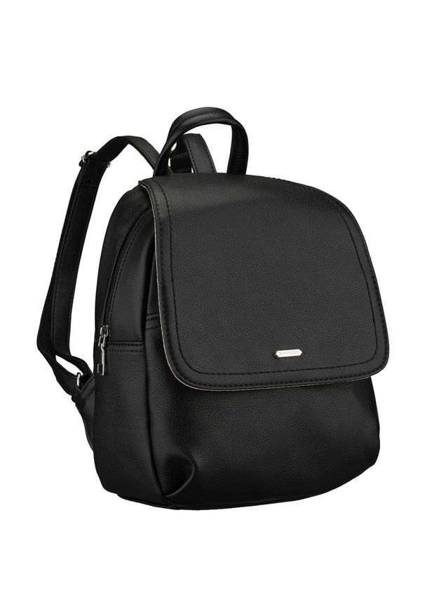 ROVICKY - Czarny, miejski plecak damski ze skóry ekologicznej Rovicky R-6739. Kolor: czarny. Materiał: skóra ekologiczna. Wzór: gładki. Styl: elegancki