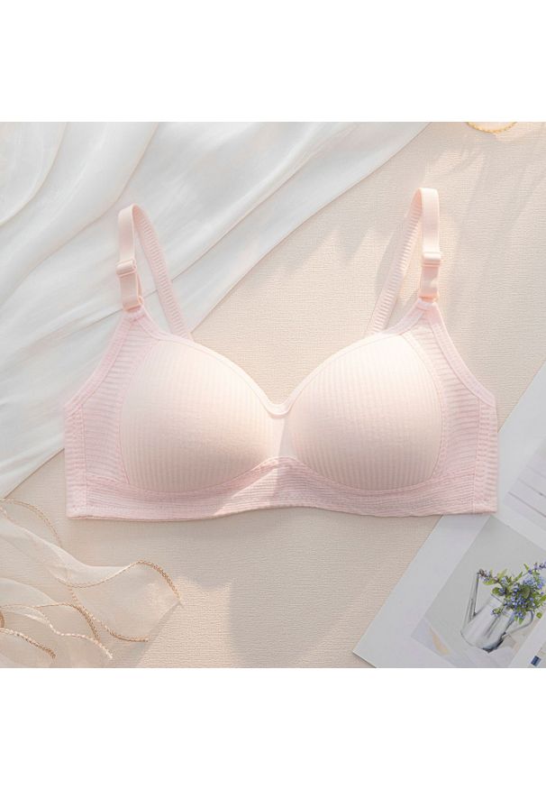 Intica - Biustonosz bezszwowy bez fiszbin codzienny elegancki Sibylle. Kolor: różowy. Materiał: skóra, materiał