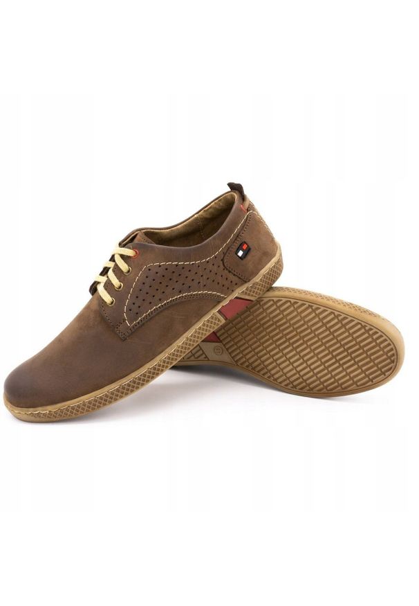 Olivier Buty męskie casual 302GT brązowe. Okazja: na co dzień. Kolor: brązowy. Materiał: jeans, skóra. Sezon: jesień, wiosna. Styl: casual