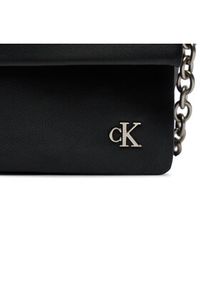 Calvin Klein Jeans Torebka Micro Mono Chain Ew Flap25 K60K611947 Czarny. Kolor: czarny. Materiał: skórzane
