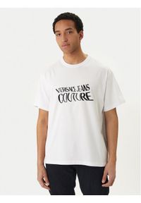 Versace Jeans Couture T-Shirt 80GAHE04 CJ00E Biały Regular Fit. Kolor: biały. Materiał: bawełna #1