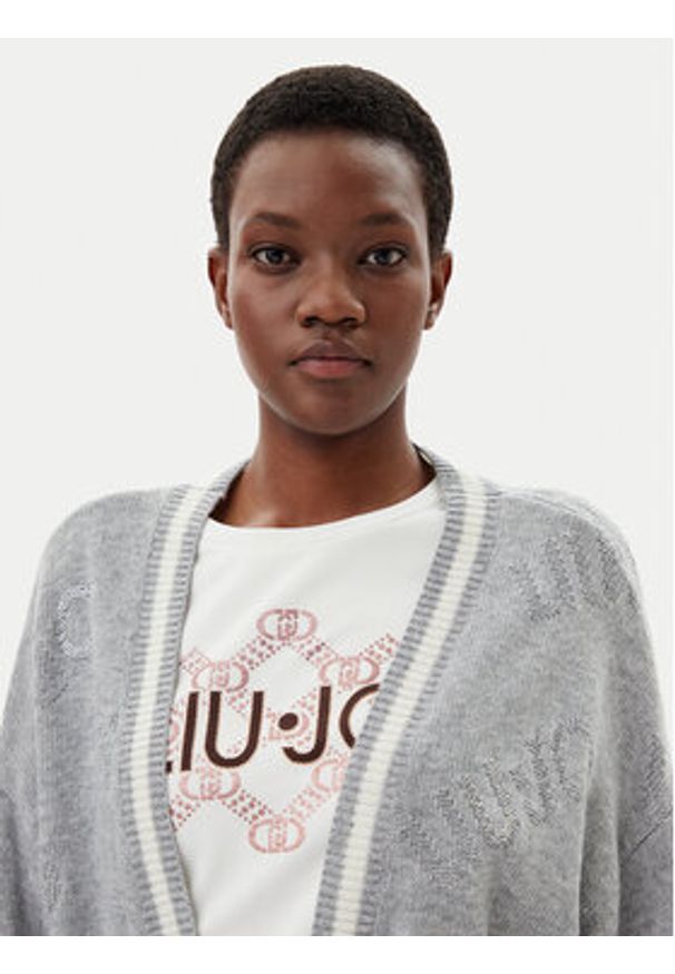 Liu Jo Sport Kardigan TF4216 MS55L Szary Regular Fit. Kolor: szary. Materiał: syntetyk. Styl: sportowy